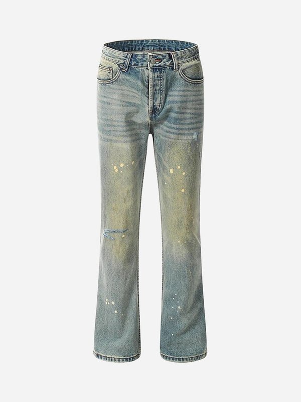 Jeans With Ripped Paint Design