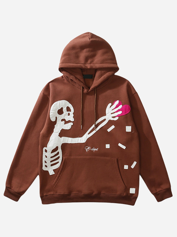 Hoodie With Skelleton Print