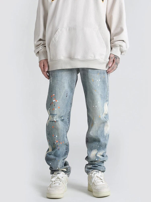 Jeans With Paint Design