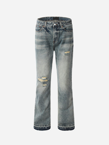 Jeans With Ripped Design Flared