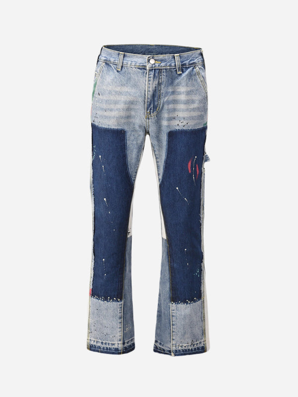 Jeans With Paint Design