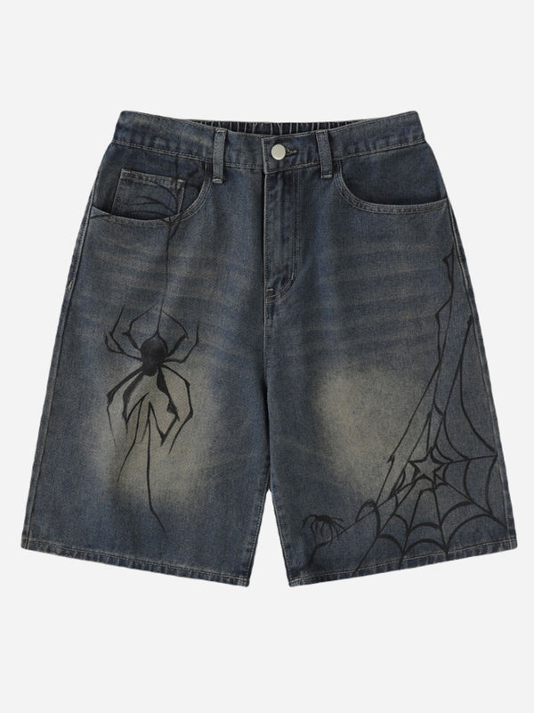 Shorts With Spider Print