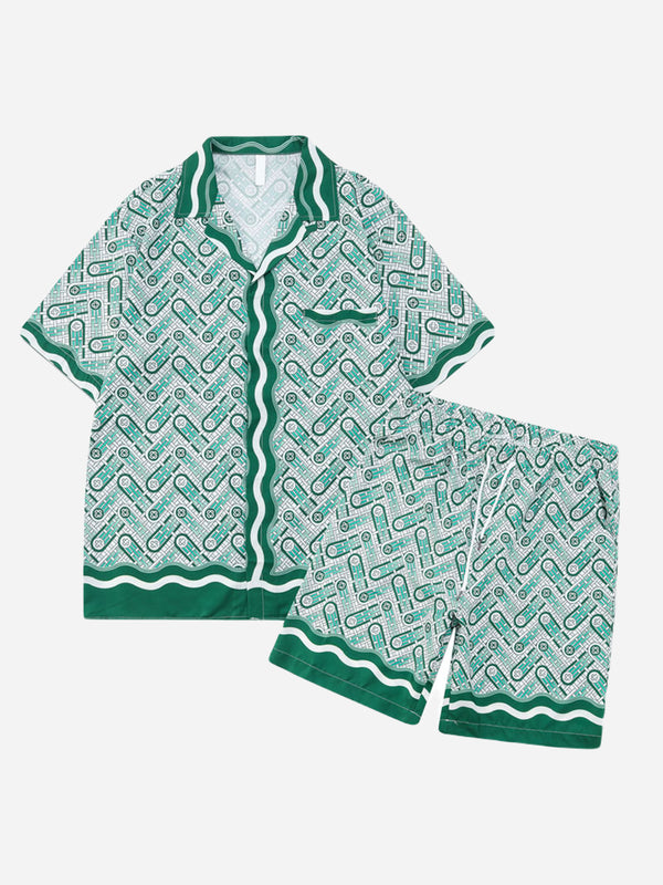 Shirt And Short Outfit With Green Design